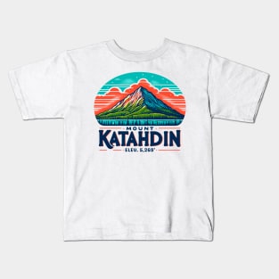 Mount Katahdin - Baxter State Park - Maine - Mt. Katahdin Mt - Appalachian Trail, Northern Terminus, 100 mile wilderness, Appalachian trail conservancy, shirt, sticker, hat, mug, pin, merch, store, shop, gift, present, souvenir Kids T-Shirt